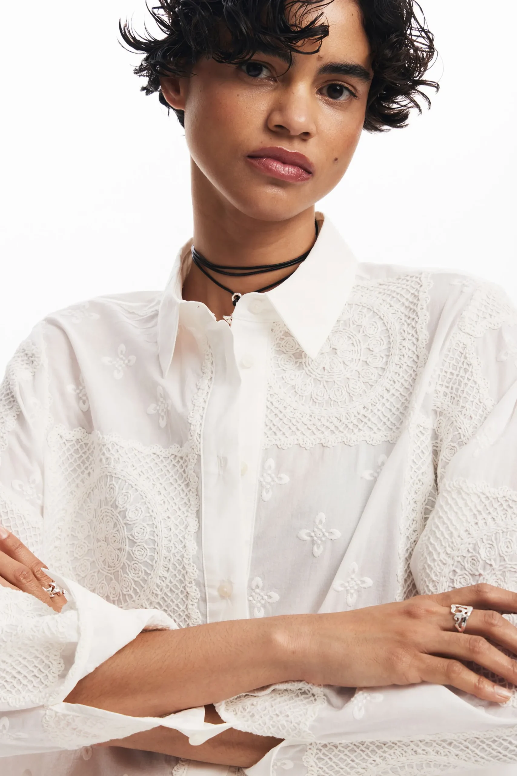 Camisas E Blusas<Desigual Camisa lisa bordados
