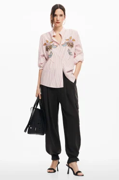 Camisas E Blusas<Desigual Camisa listrada com flores