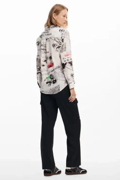 Camisas E Blusas<Desigual Camisa texto flores