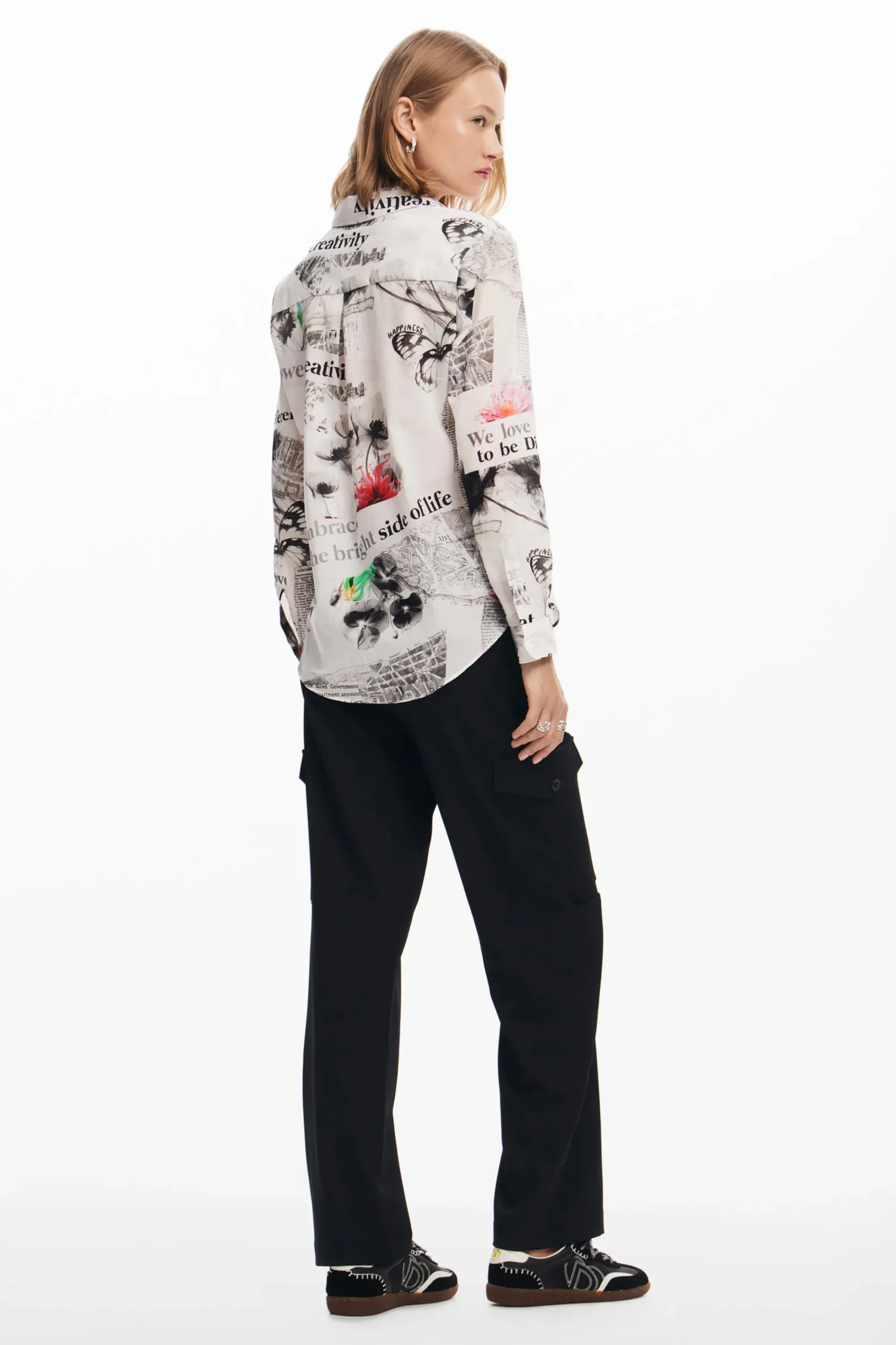 Camisas E Blusas<Desigual Camisa texto flores