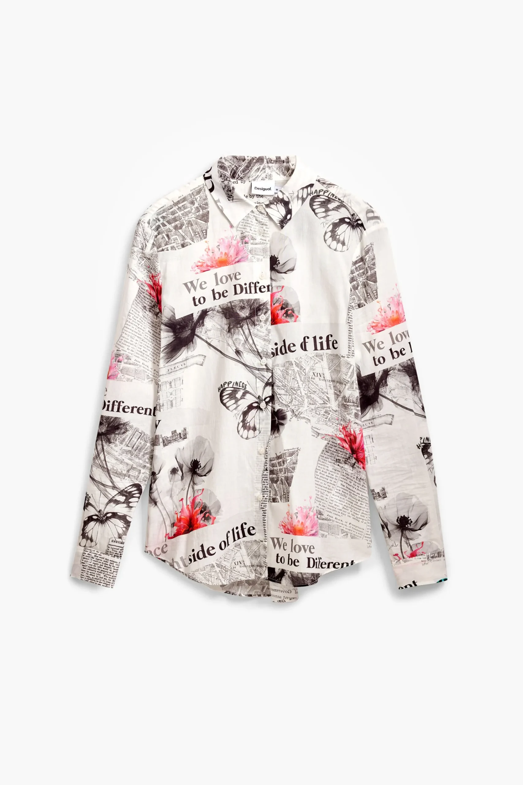 Camisas E Blusas<Desigual Camisa texto flores
