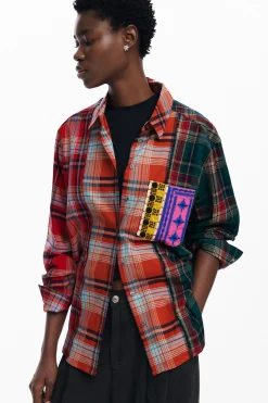 Camisas E Blusas<Desigual Camisa xadrez com patch