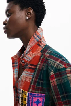 Camisas E Blusas<Desigual Camisa xadrez com patch