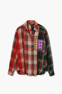 Camisas E Blusas<Desigual Camisa xadrez com patch