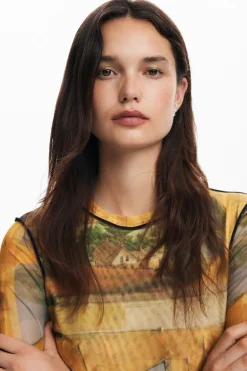Camisas E Blusas|T-shirts<Desigual Camiseta artística