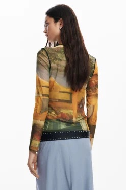 Camisas E Blusas|T-shirts<Desigual Camiseta artística