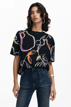 Camisas E Blusas|T-shirts<Desigual Camiseta artística