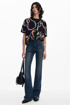 Camisas E Blusas|T-shirts<Desigual Camiseta artística