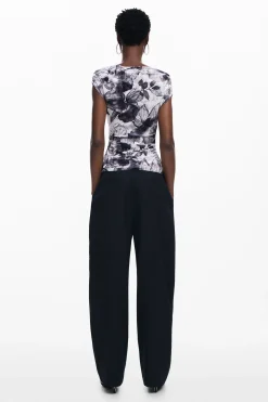 Camisas E Blusas|T-shirts<Desigual Camiseta assimétrica com flores