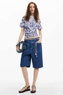 Camisas E Blusas|T-shirts<Desigual Camiseta azul American Magic