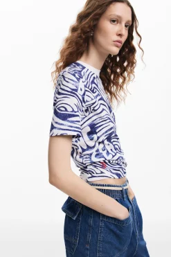 Camisas E Blusas|T-shirts<Desigual Camiseta azul American Magic
