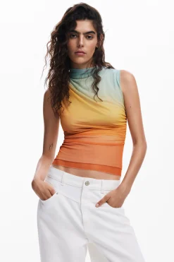 Camisas E Blusas|T-shirts<Desigual Camiseta com efeito degradê