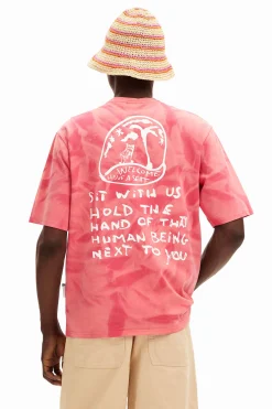 T-shirts<Desigual Camiseta com efeito difuminado estampada