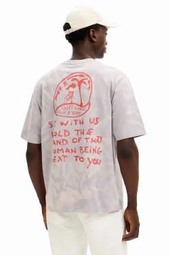 T-shirts<Desigual Camiseta com efeito difuminado estampada