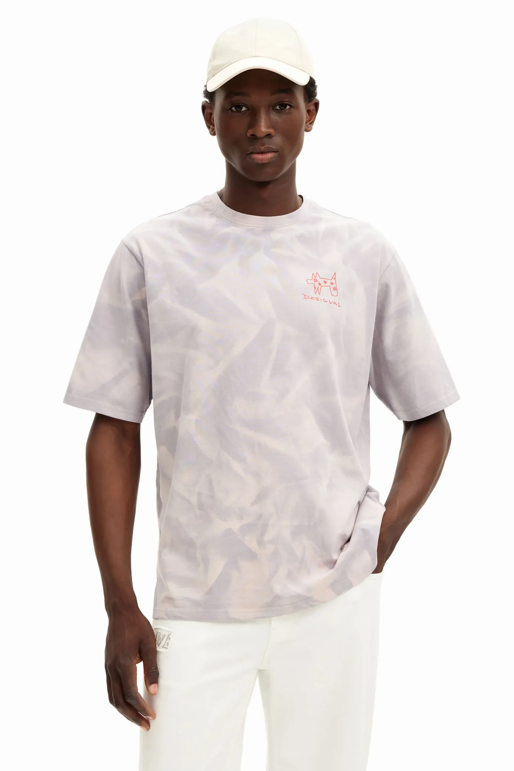 T-shirts<Desigual Camiseta com efeito difuminado estampada
