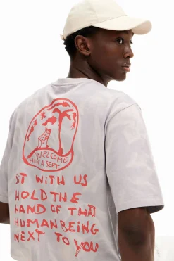 T-shirts<Desigual Camiseta com efeito difuminado estampada