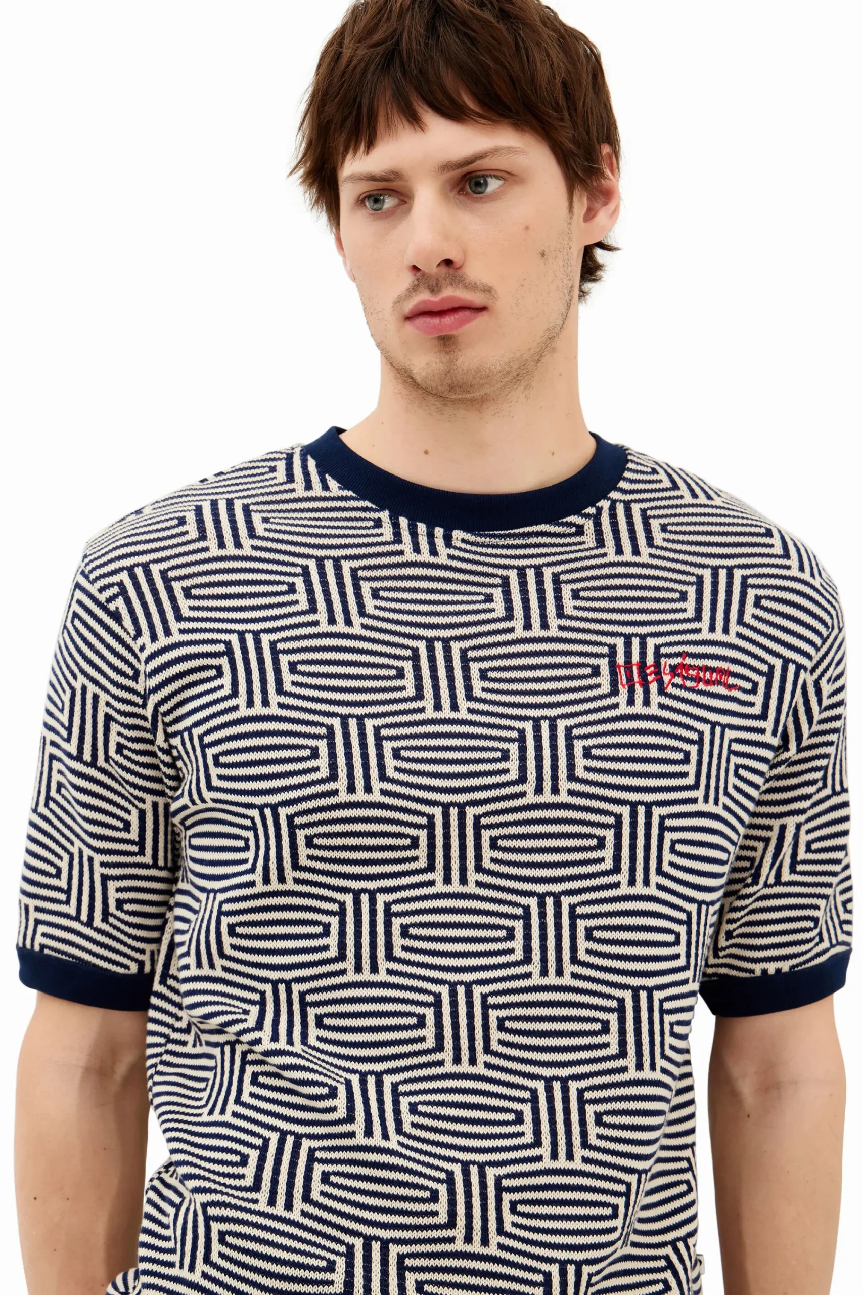 T-shirts<Desigual Camiseta com estampa geométrica