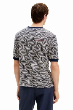 T-shirts<Desigual Camiseta com estampa geométrica