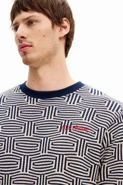 T-shirts<Desigual Camiseta com estampa geométrica