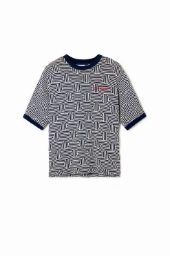T-shirts<Desigual Camiseta com estampa geométrica