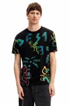 T-shirts<Desigual Camiseta com ilustrações