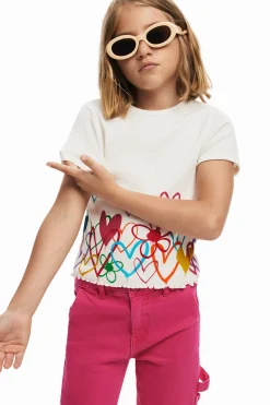 T-shirts E Camisas<Desigual Camiseta com ilustrações de corações