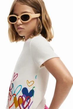 T-shirts E Camisas<Desigual Camiseta com ilustrações de corações