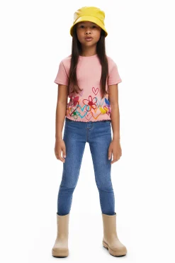 T-shirts E Camisas<Desigual Camiseta com ilustrações de corações