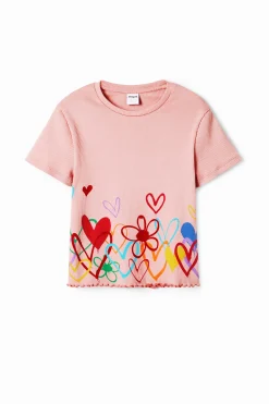 T-shirts E Camisas<Desigual Camiseta com ilustrações de corações