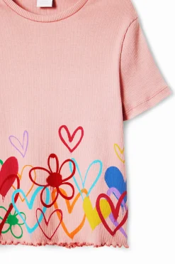 T-shirts E Camisas<Desigual Camiseta com ilustrações de corações