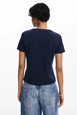 Camisas E Blusas|T-shirts<Desigual Camiseta com ilustração de flor