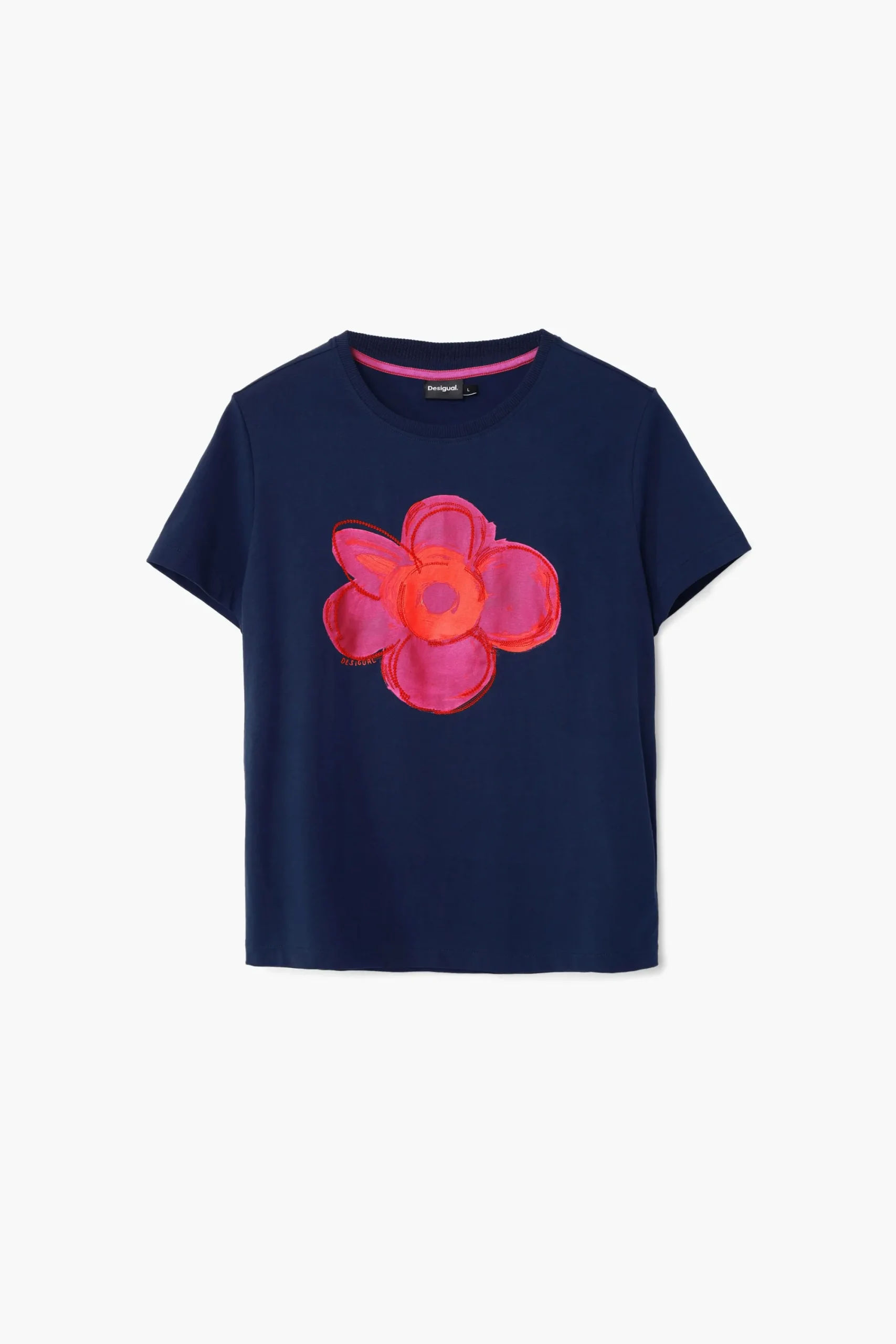 Camisas E Blusas|T-shirts<Desigual Camiseta com ilustração de flor