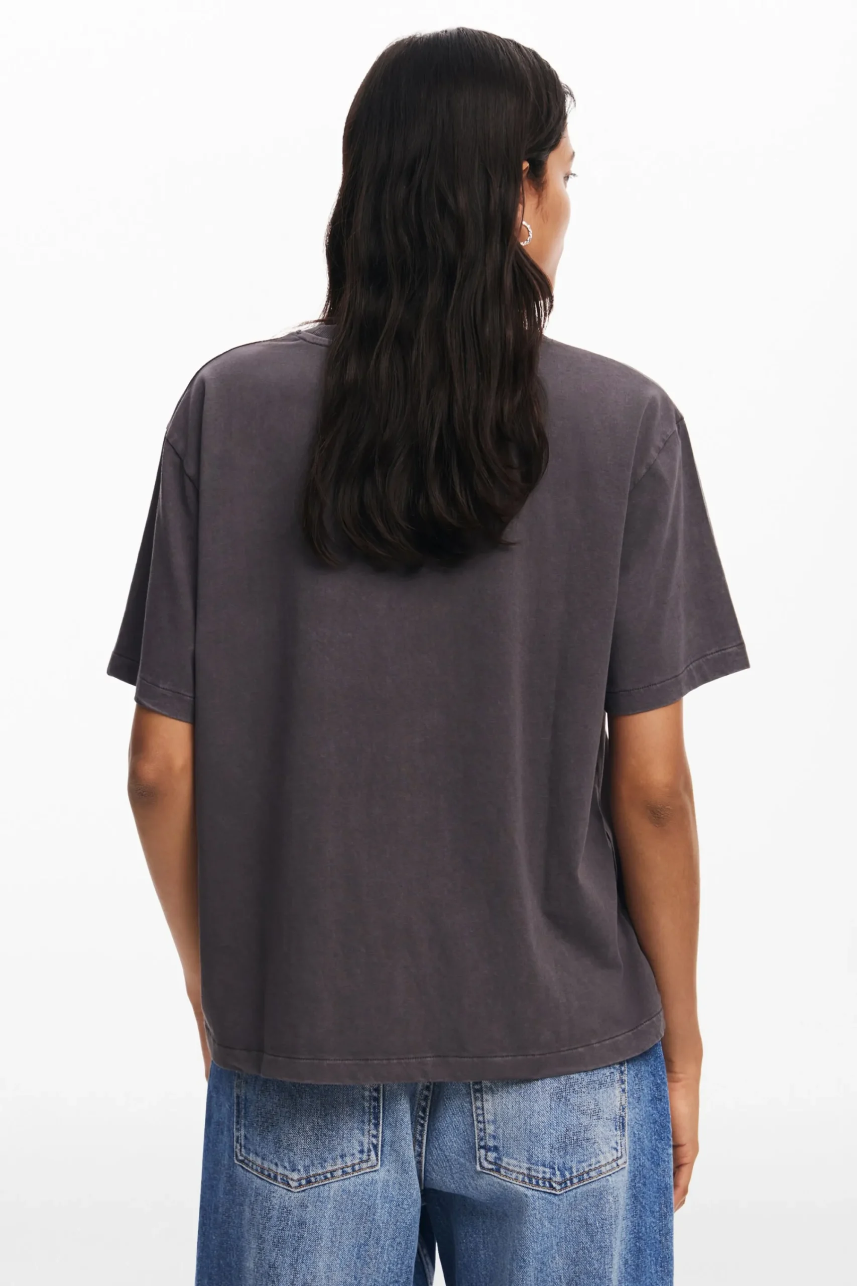 Camisas E Blusas|T-shirts<Desigual Camiseta com ilustração de rosto