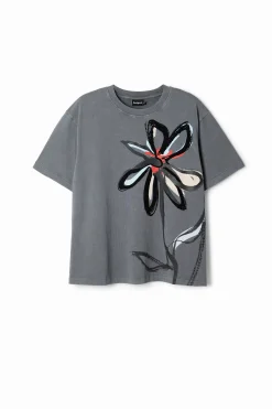 Camisas E Blusas|T-shirts<Desigual Camiseta com ilustração de flor