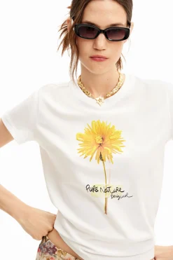 Camisas E Blusas|T-shirts<Desigual Camiseta com ilustração de flor