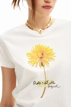 Camisas E Blusas|T-shirts<Desigual Camiseta com ilustração de flor