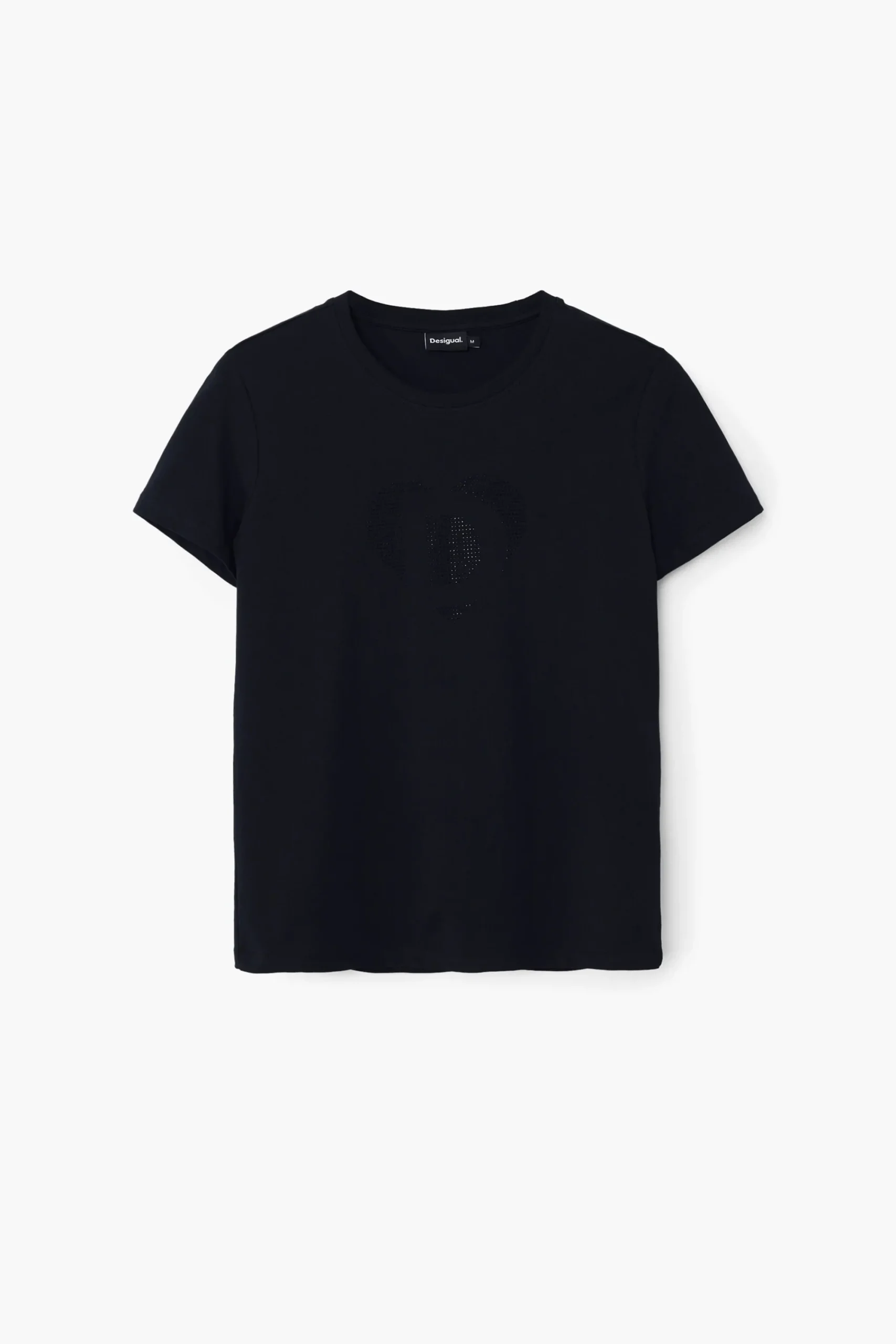 Camisas E Blusas|T-shirts<Desigual Camiseta com imagotipo em strass