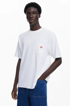 T-shirts<Desigual Camiseta com logo e bolso