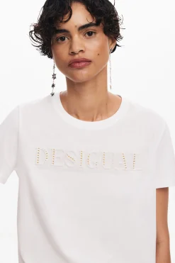 Camisas E Blusas|T-shirts<Desigual Camiseta com logotipo