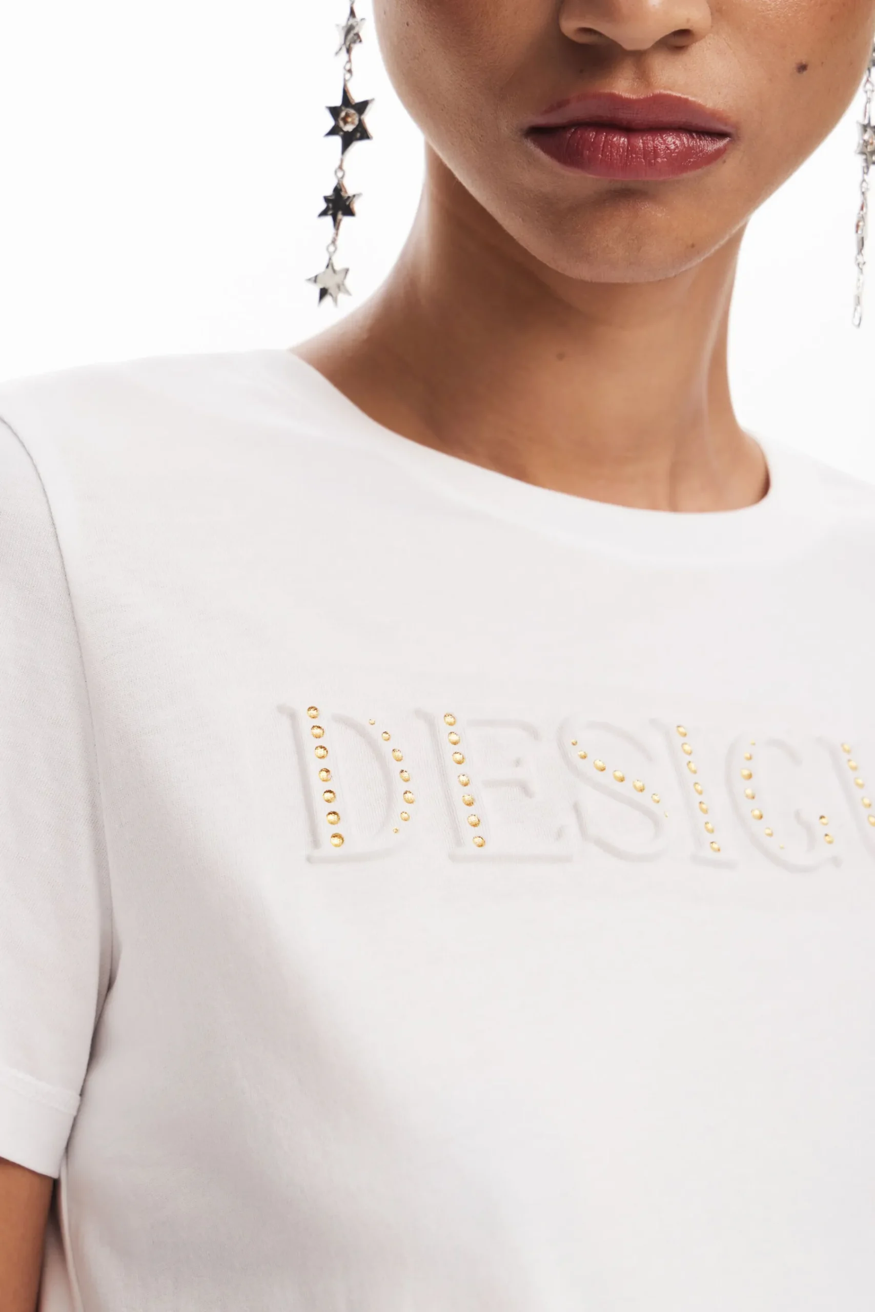 Camisas E Blusas|T-shirts<Desigual Camiseta com logotipo