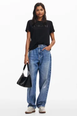 Camisas E Blusas|T-shirts<Desigual Camiseta com logotipo