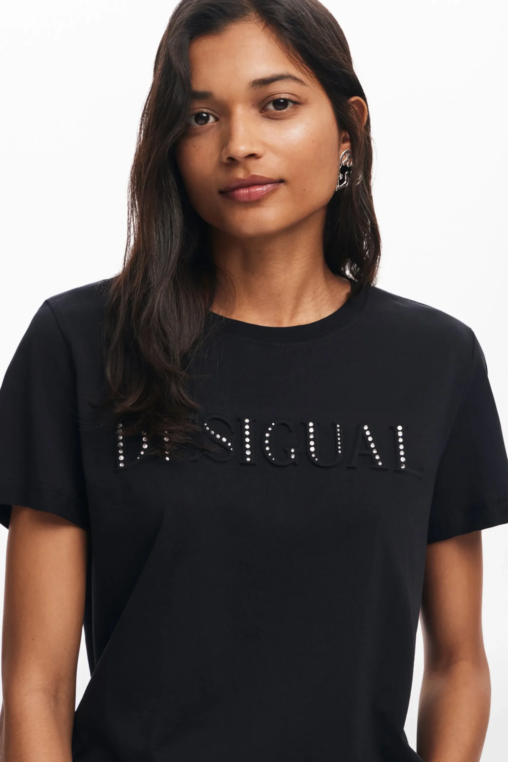 Camisas E Blusas|T-shirts<Desigual Camiseta com logotipo