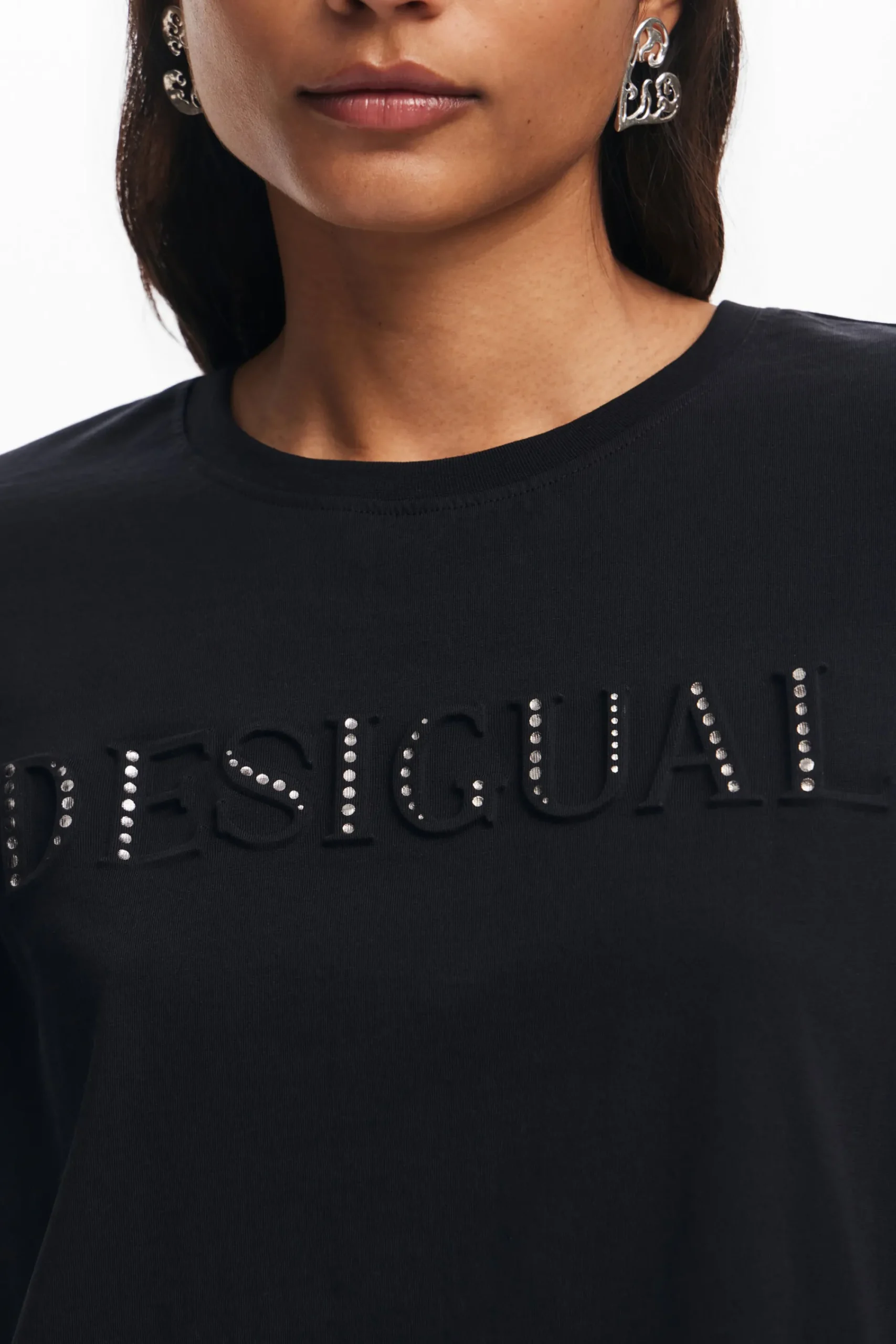 Camisas E Blusas|T-shirts<Desigual Camiseta com logotipo
