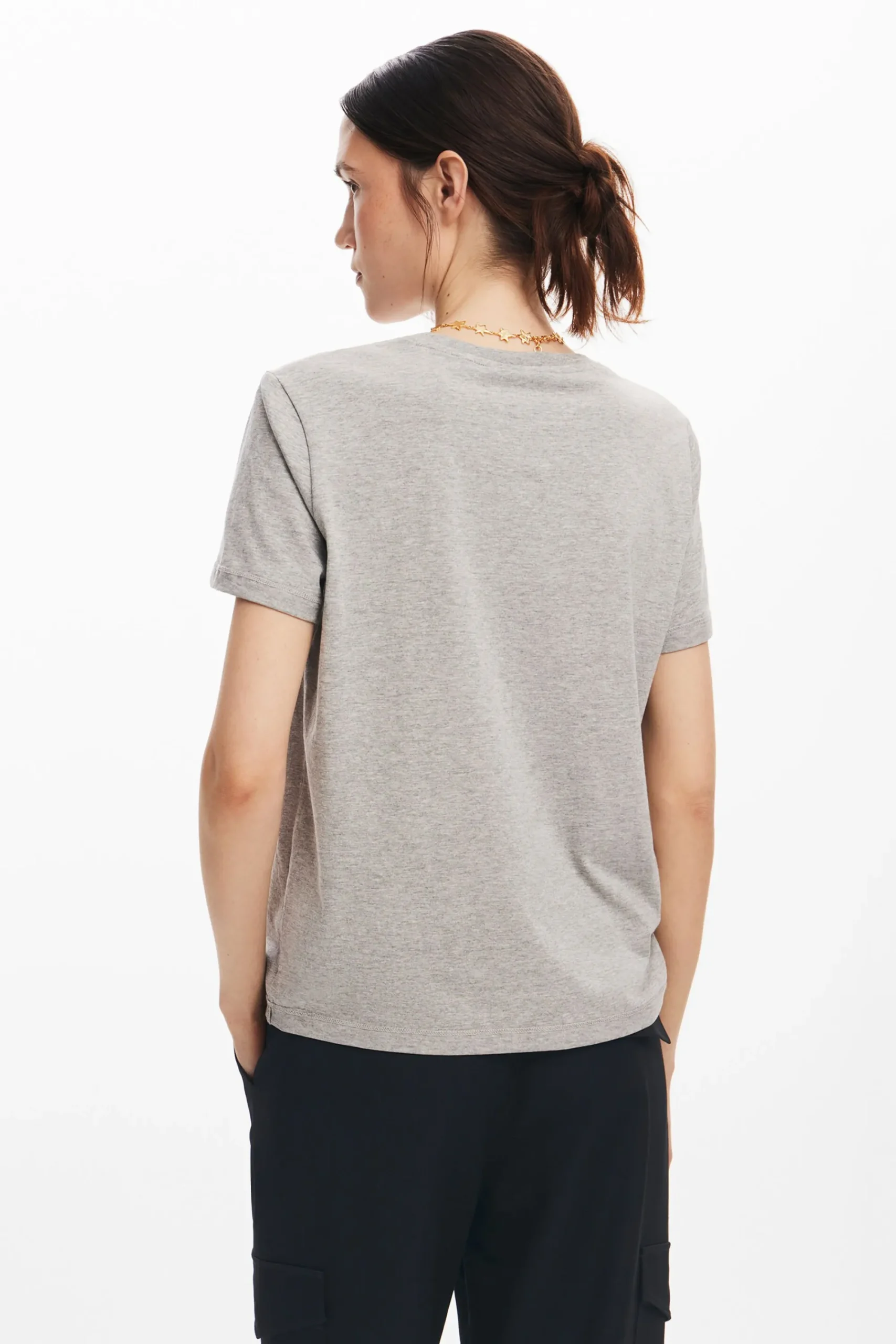 Camisas E Blusas|T-shirts<Desigual Camiseta com logotipo de strass