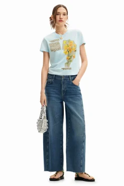 Camisas E Blusas|T-shirts<Desigual Camiseta com patches de flores