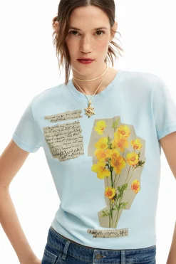 Camisas E Blusas|T-shirts<Desigual Camiseta com patches de flores