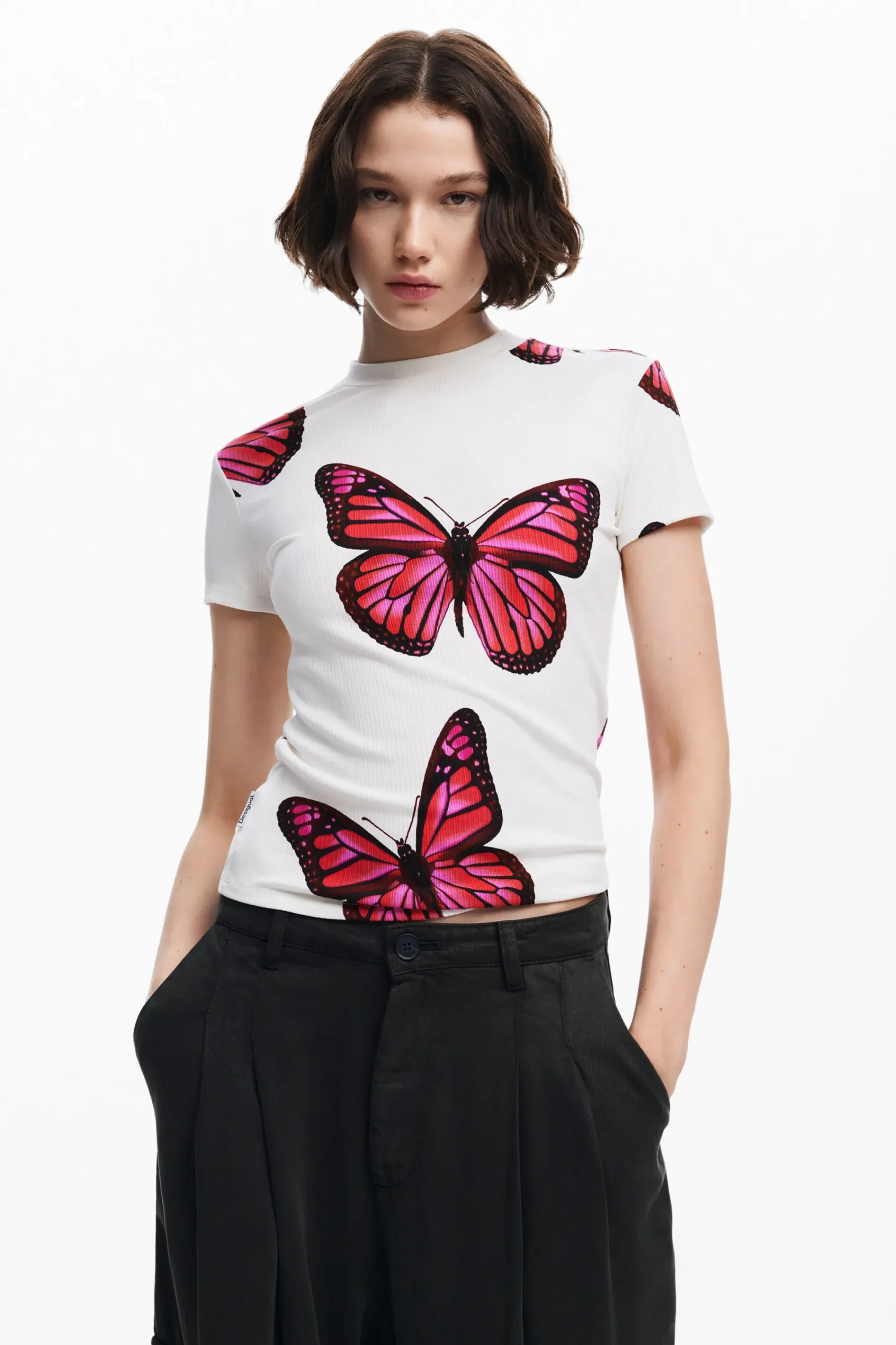 Roupa De Malha|Camisas E Blusas<Desigual Camiseta de borboletas