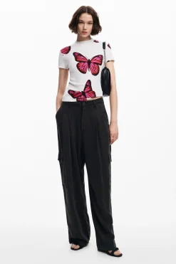 Roupa De Malha|Camisas E Blusas<Desigual Camiseta de borboletas