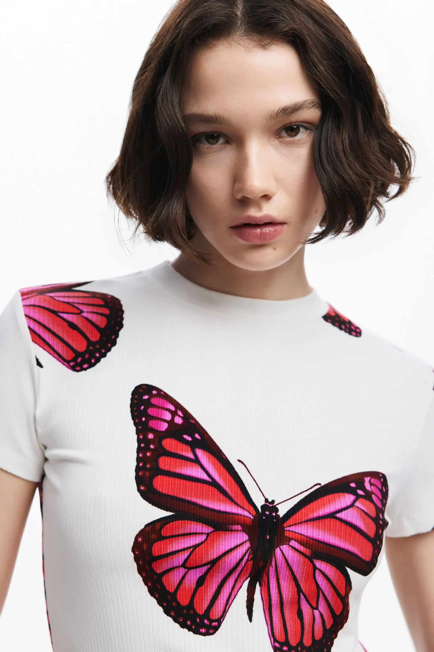 Roupa De Malha|Camisas E Blusas<Desigual Camiseta de borboletas