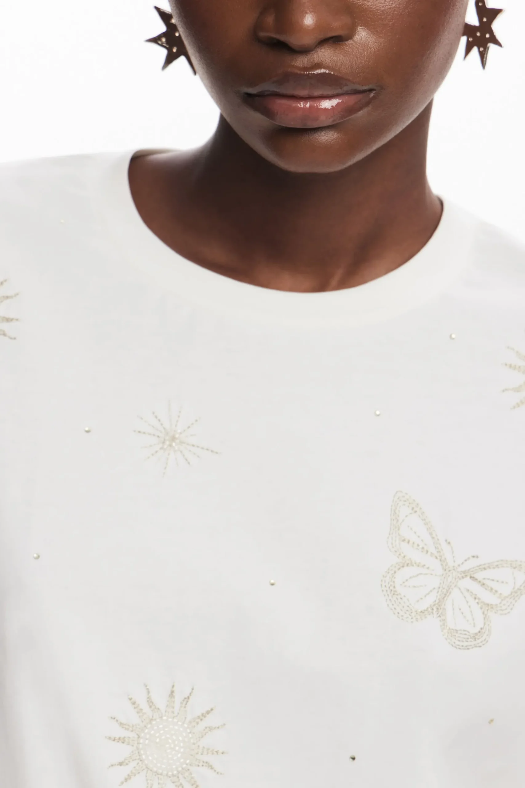 Camisas E Blusas|T-shirts<Desigual Camiseta de borboletas